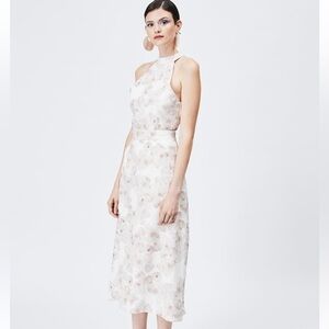 Anthropologie‎ Sleeveless Floral-Print Halter Evening Midi Dress